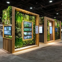 Eco-Friendly Trade Show Booth with Digital Displays