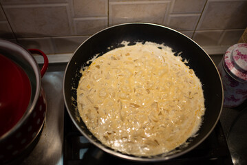 frying pan on the stove