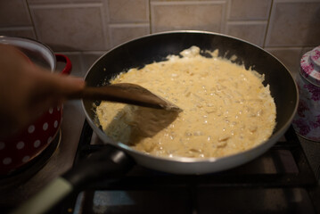 frying pan on the stove