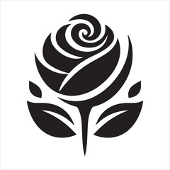 Graphic illustration of a minimalist flower with a flat logo