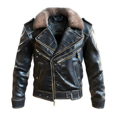 Men's black leather jacket mockup