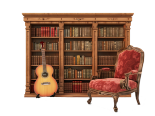 old books on the shelf