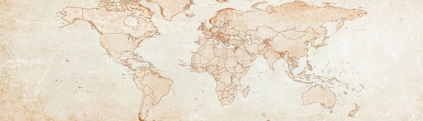 Obraz premium Exploring the world map vintage style artwork global insights decorative piece artistic environment overhead view travel concept