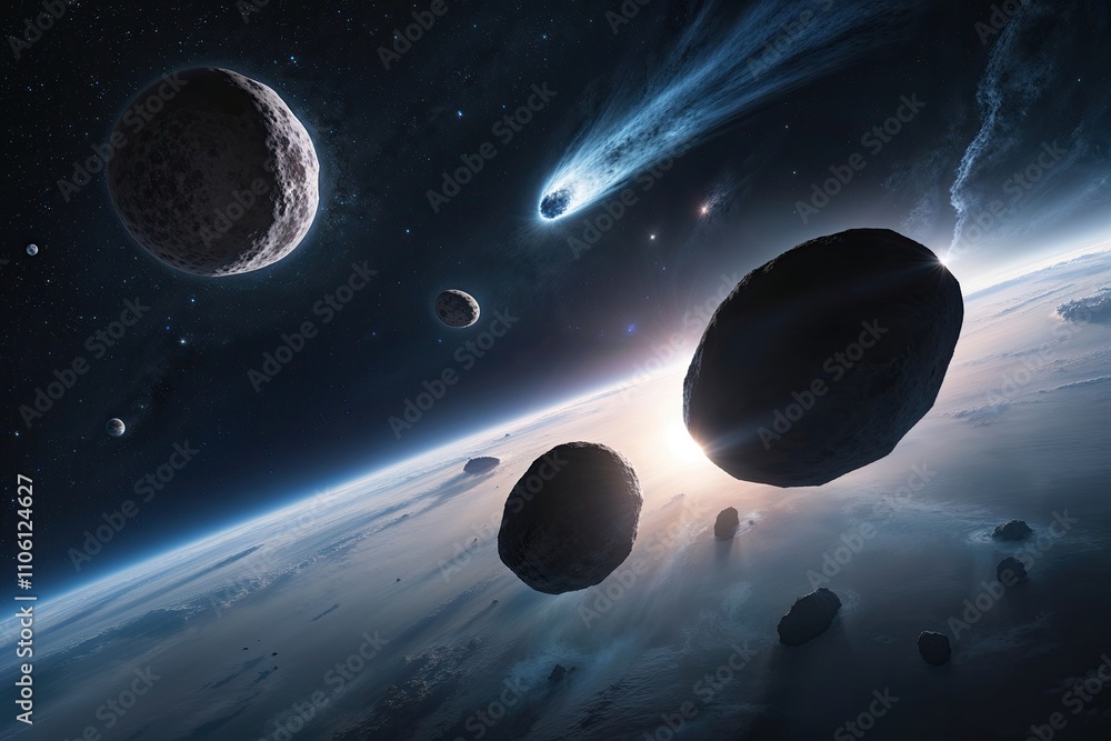 Poster asteroids and comets in motion across the cosmos