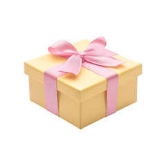 Obraz premium Elegant gift box with attractive ribbon for celebration isolated on a transparent background.