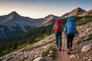 Fototapeta premium Ultimate Backpacking Adventure Exploring Inspirational Trails and Scenic Ridges