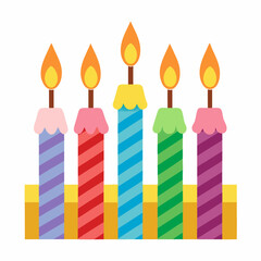 birthday candles on a white background