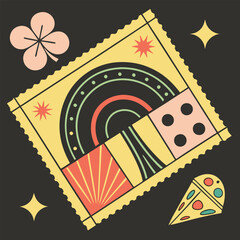 Fototapeta premium Abstract geometric shapes and icons. 