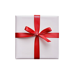 Elegant gift box with attractive ribbon for celebration isolated on a transparent background.