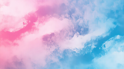 Fototapeta premium Vibrant clouds in shades of pink and blue create dreamy sky. soft hues blend seamlessly, evoking sense of tranquility and wonder
