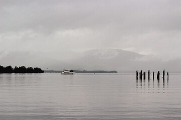 Loch Lomond on a grey, overcast day