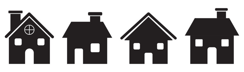 House symbol. House set icon. Home flat icon set vector illustration