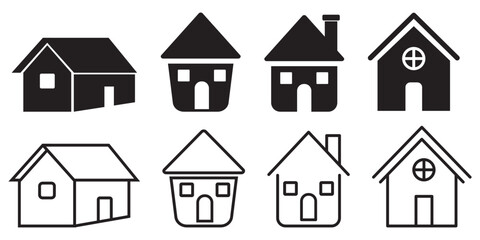 House symbol. House set icon. Home flat icon set vector illustration