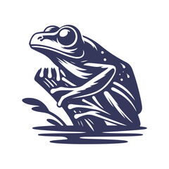 Frog Silhouette Vector Art Illustration