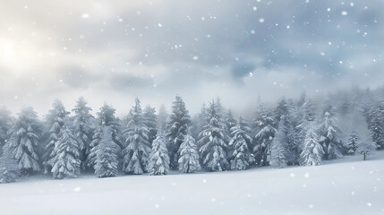 Fototapeta premium Magical Snowy Landscape in a Winter Forest