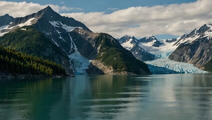 Obraz premium Glacier Bay National Park, majestic landscape.