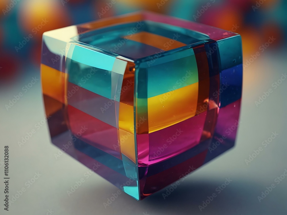 Poster glass toy-inspired square abstract design for web and graphic use.