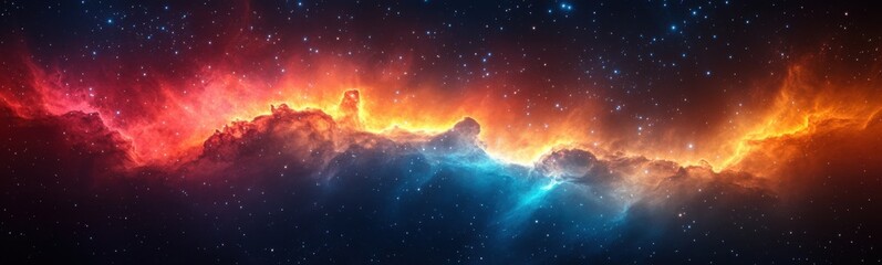 Naklejka premium A close up of a colorful galaxy with stars and clouds