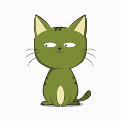 Cute Happy Cat In Clip Art Style, Tshirt