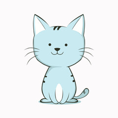 Cute Happy Cat In Clip Art Style, Tshirt