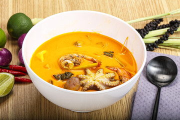 Thai Tom Yum soup with seafood