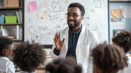 Engaging Geometry Lesson in a Lively Classroom With Attentive Young Students
