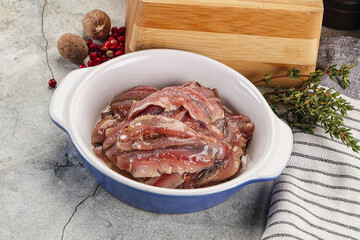 Anchvy canned fish fillet preserve