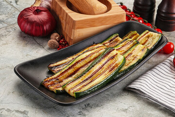Grilled zucchini with olive oil
