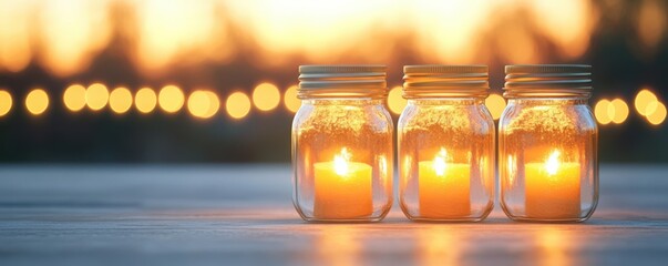 Recycling during festive seasons promotes sustainability. Outdoor mason jar lights for backyard decor, featuring warm lighting for a cozy atmosphere in garden spaces.