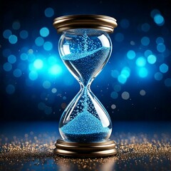 Futuristische Sanduhr mit schmelzenden Uhren &ndash; Konzept f&uuml;r Zeitmanagement und Verg&auml;nglichkeit