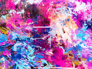 Vivid colorful  painting.  Background design. Dots , strokes of paint. Textured oil painting.  Hand drawn brush stroke. Multicolored circles. Bright pattern with paint structure. Impasto. Color scheme