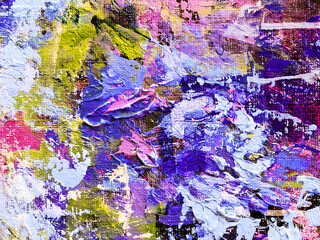Vivid colorful  painting.  Background design. Dots , strokes of paint. Textured oil painting.  Hand drawn brush stroke. Multicolored circles. Bright pattern with paint structure. Impasto. Color scheme