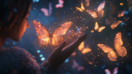 Vibrant Orange Butterfly on a Bright Background