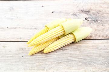 Small young baby corn heap