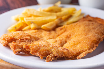 Breaded steak dish Typical Brazilian food