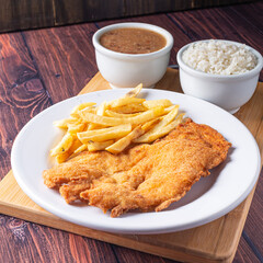 Breaded steak dish Typical Brazilian food