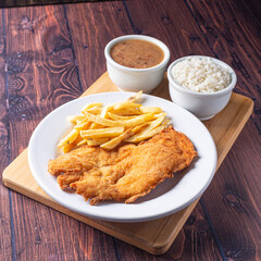 Breaded steak dish Typical Brazilian food