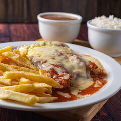 parmigiana steak dish Typical Brazilian food