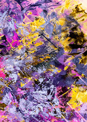 Vivid colorful  painting.  Background design. Dots , strokes of paint. Textured oil painting.  Hand drawn brush stroke. Multicolored circles. Bright pattern with paint structure. Impasto. Color scheme