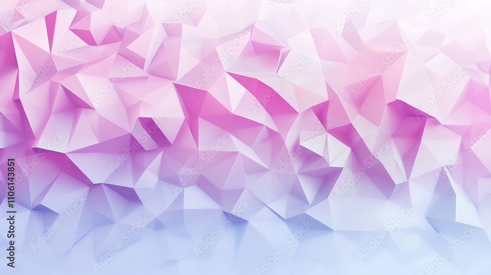 Poster Abstract Geometric Background with Soft Pink and White Tones Featuring Sharp Edges and Lively Facets for Use in Modern Design and Art Projects