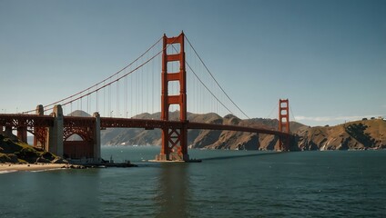 Obraz premium Golden Gate Bridge on a clear day.