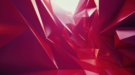 Obraz premium Abstract Geometric Landscape with Red Tones and Sharp Facets Creating a Dynamic Illusion of Depth and Texture in a Modern Artistic Interpretation