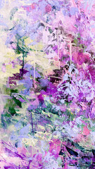 Vivid colorful  painting.  Background design. Dots , strokes of paint. Textured oil painting.  Hand drawn brush stroke. Multicolored circles. Bright pattern with paint structure. Impasto. Color scheme
