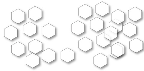 White hexagon 3D background texture. modern abstract polygonal pattern. 3d rendering illustration. Futuristic abstract banner. white and black lines 3d Hexagonal. honeycomb white Background.