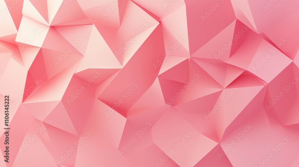 Poster Abstract Soft Pink Geometric Background Featuring Sharp Angles and Intricate Facets for Modern Design, Art Projects, and Graphic Use