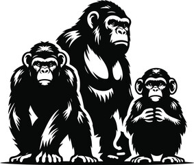 Naklejka premium apes vector icon white background.