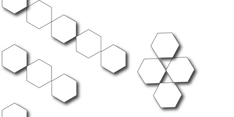 White hexagon 3D background texture. modern abstract polygonal pattern. 3d rendering illustration. Futuristic abstract banner. white and black lines 3d Hexagonal. honeycomb white Background.