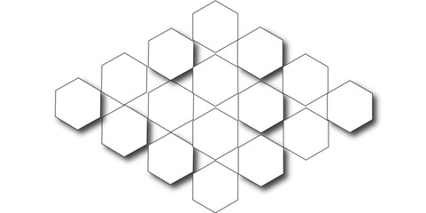 White hexagon 3D background texture. modern abstract polygonal pattern. 3d rendering illustration. Futuristic abstract banner. white and black lines 3d Hexagonal. honeycomb white Background.