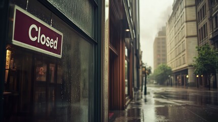 Elegant Boutique Locked for the Day, Warm Light Shining Through Its Stylish Window Display