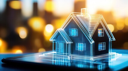 Digital display of property value trends with highlighted interest rate impact, symbolizing market analysis and investment potential.